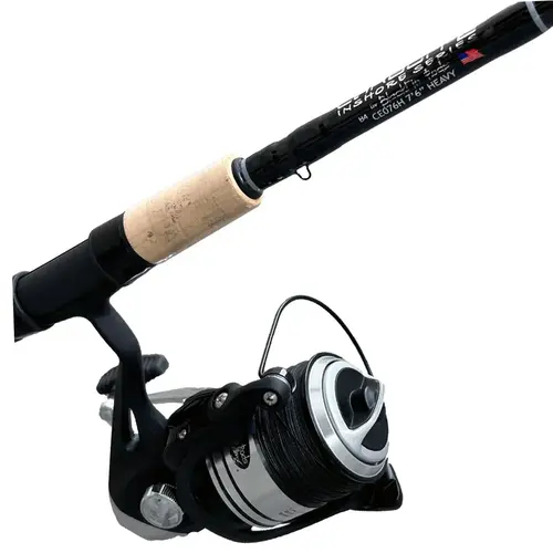 7 ft Carbon Elite Full Grip Inshore Spinning 3000 Combo, Medium Light Power 7 ft Carbon Elite Full Grip Inshore Spinning 3000 Combo, Medium Light Power