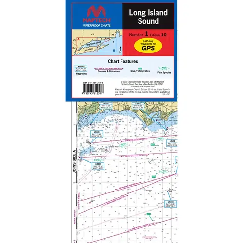 WPC001-10WMDS Waterproof Chart Long Island Sound, 10th Edition WPC001-10WMDS Waterproof Chart Long Island Sound, 10th Edition
