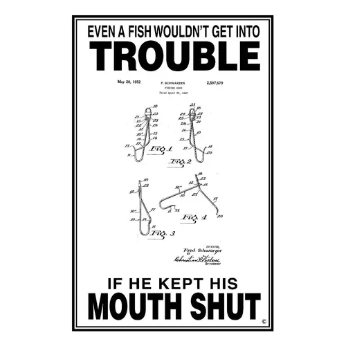 If Fish Kept His Mouth Shut Poster, White If Fish Kept His Mouth Shut Poster, White