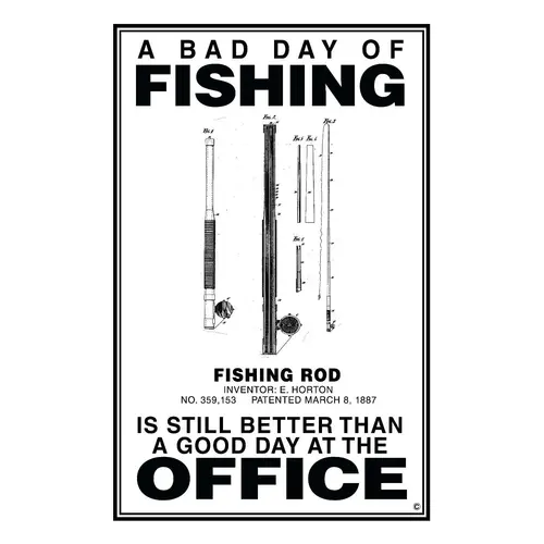 A Bad Day Fishing Poster, White A Bad Day Fishing Poster, White