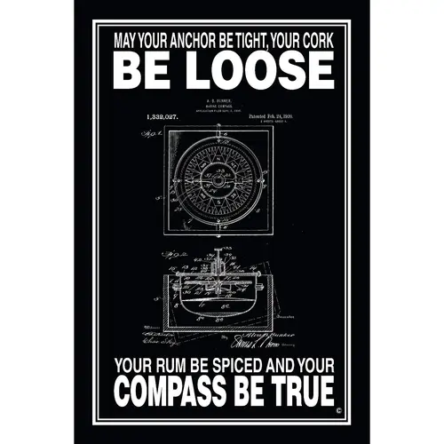 May Your Compass Be True Poster, Black May Your Compass Be True Poster, Black