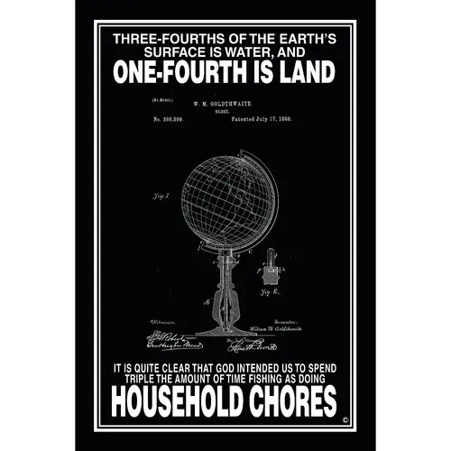 Three-Fourths of the Earth's Surface is Water Poster, Black Three-Fourths of the Earth's Surface is Water Poster, Black