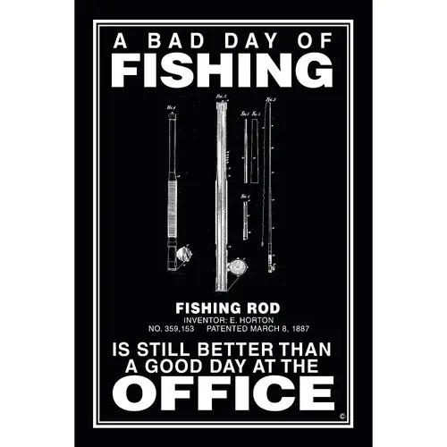 A Bad Day Fishing Poster, Black A Bad Day Fishing Poster, Black