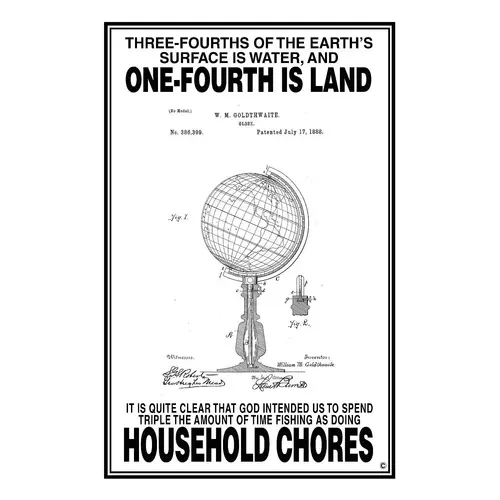 Three-Fourths of the Earth's Surface is Water Poster, White Three-Fourths of the Earth's Surface is Water Poster, White