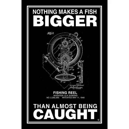 Nothing Makes a Fish Bigger Poster, Black Nothing Makes a Fish Bigger Poster, Black