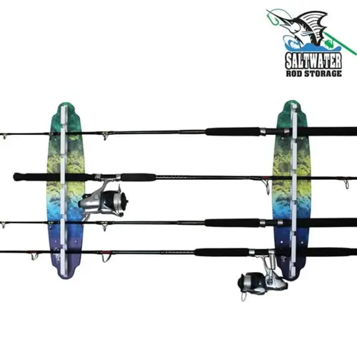 Reel Salty 11 Rod Fixed Wall Rack - Mahi Reel Salty 11 Rod Fixed Wall Rack - Mahi