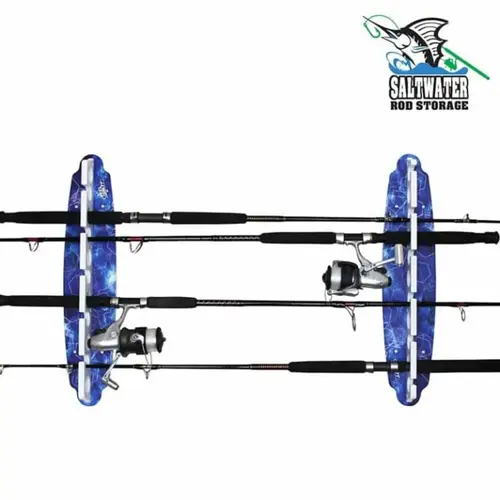Reel Salty 11 Rod Wall Rack - Deep Blue Reel Salty 11 Rod Wall Rack - Deep Blue
