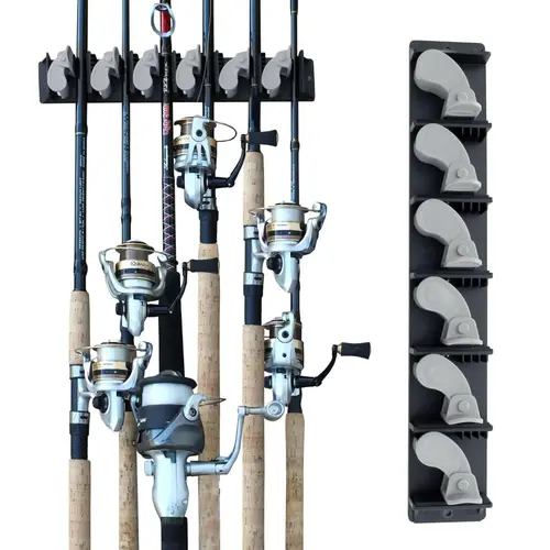 6 Fishing Rod Wall Rack One - Piece Design 6 Fishing Rod Wall Rack One - Piece Design