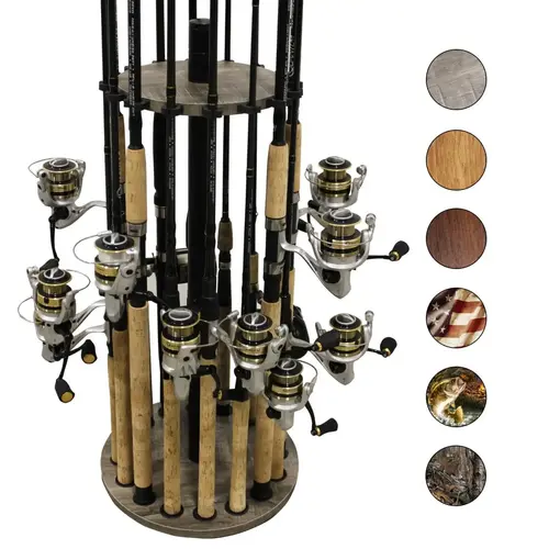 Barn Wood 16 Round Rod Rack - Steel Post Barn Wood 16 Round Rod Rack - Steel Post