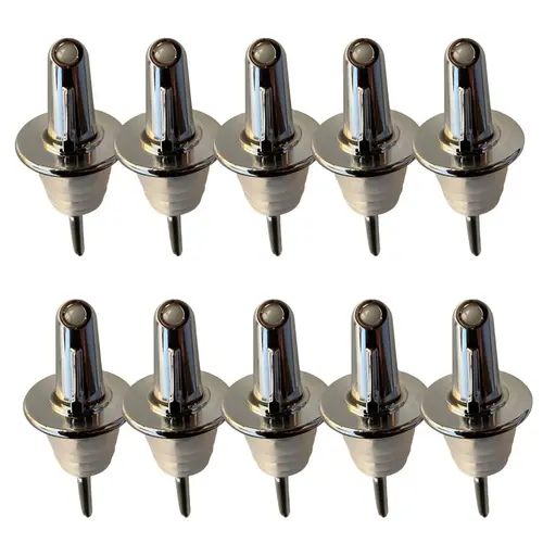 Pouro Wine and Spirits Bottle Pourer Twist to Open and Pour, Twist to Close and Store, 10-Pack, Chrome Pouro Wine and Spirits Bottle Pourer Twist to Open and Pour, Twist to Close and Store, 10-Pack, Chrome