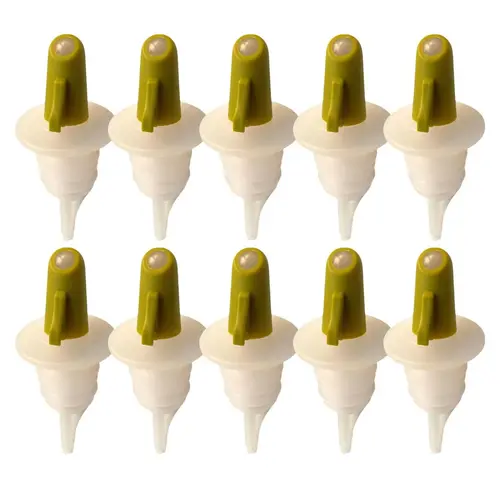 Pouro Oil & Vinegar Bottle Pourer, Twist to Open and Pour, Twist to Close and Store, 10-Pack, Green Pouro Oil & Vinegar Bottle Pourer, Twist to Open and Pour, Twist to Close and Store, 10-Pack, Green