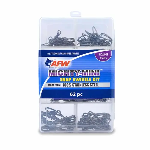 Stainless Steel Snap Crane Swivels Kit, - 12 pc #6, 12 pc #5, 12 pc #3, 6 pc #2, 12 pc #1, 6 pc #2/0, 2 pc #4/0 Stainless Steel Snap Crane Swivels Kit, - 12 pc #6, 12 pc #5, 12 pc #3, 6 pc #2, 12 pc #1, 6 pc #2/0, 2 pc #4/0