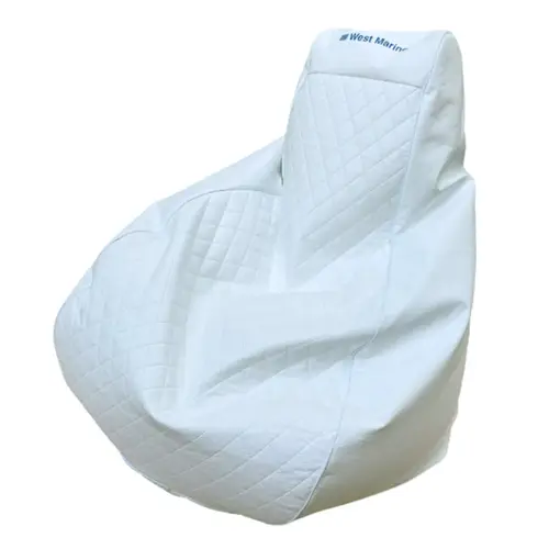 Teardrop Quilted Marine Beanbag Chair, White Teardrop Quilted Marine Beanbag Chair, White