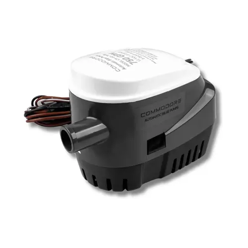 COMMODORE 750 GPH / 12V Automatic Bilge Pump Built-In Float Switch, 3/4" Outlet COMMODORE 750 GPH / 12V Automatic Bilge Pump Built-In Float Switch, 3/4" Outlet