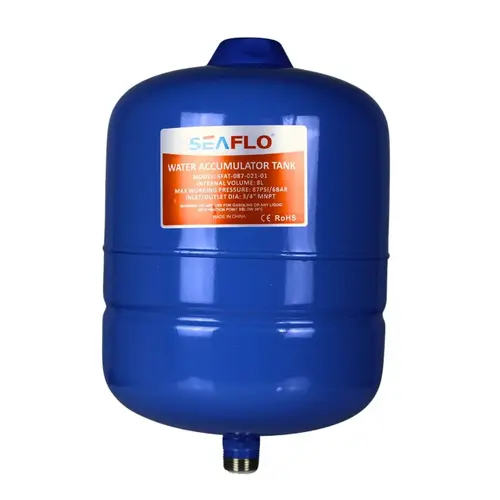 SEAFLO 2 Gallon Pre-Pressurized Accumulator Expansion Tank, 87 PSI SEAFLO 2 Gallon Pre-Pressurized Accumulator Expansion Tank, 87 PSI