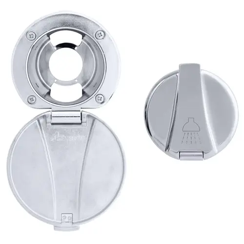 Recessed Cup & Lid Set Stainless Steel Lid / Plastic Cup Chrome Recessed Cup & Lid Set Stainless Steel Lid / Plastic Cup Chrome