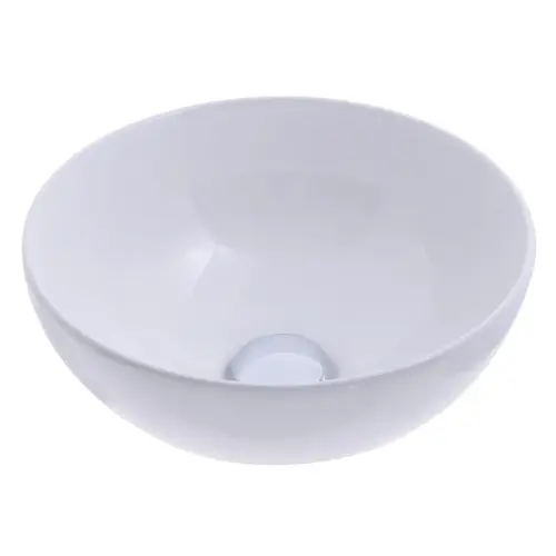 Half Sphere Vessel Smooth Porcelain, 12 1/2" Diameter, 1-3/4" Drain White Half Sphere Vessel Smooth Porcelain, 12 1/2" Diameter, 1-3/4" Drain White