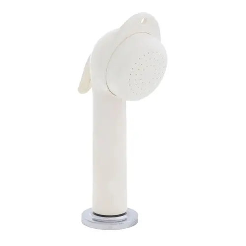 Deck-Mount Sprayer Large Warm White Sprayer, 10 ft White Rubber Hose, Low Profile Holder Deck-Mount Sprayer Large Warm White Sprayer, 10 ft White Rubber Hose, Low Profile Holder