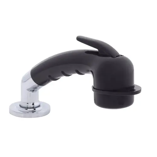 Deck-Mount Sprayer Small Black Sprayer w/Elbow, 6 ft Black Rubber Hose, Ultra-Low Profile Holder Deck-Mount Sprayer Small Black Sprayer w/Elbow, 6 ft Black Rubber Hose, Ultra-Low Profile Holder