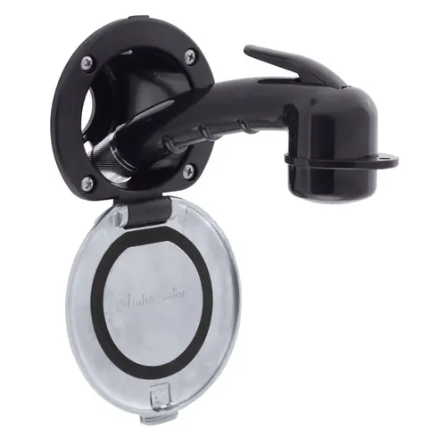 Recessed Shower Black Cup with Stainless Steel Lid w/Gasket, Small Black Sprayer, 6 ft Stainless Steel Hose Recessed Shower Black Cup with Stainless Steel Lid w/Gasket, Small Black Sprayer, 6 ft Stainless Steel Hose