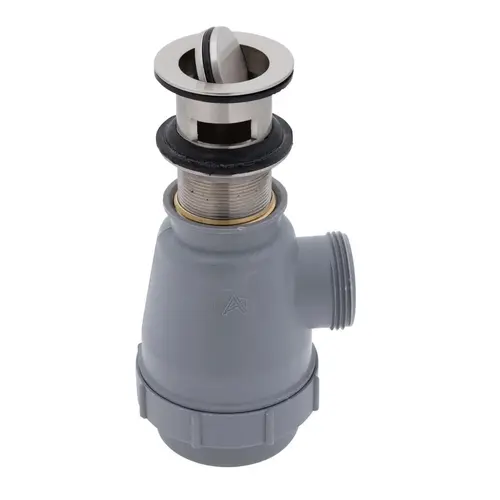 1-1/2" Drain, Flip Trap Sink Drain with Overflow, 1-1/4"-M Thread Brushed Nickel 1-1/2" Drain, Flip Trap Sink Drain with Overflow, 1-1/4"-M Thread Brushed Nickel