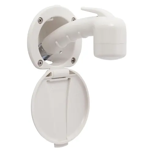 Recessed Shower Warm White Cup & Lid, Small Warm White Sprayer No Hook, 6 ft White Rubber Hose Recessed Shower Warm White Cup & Lid, Small Warm White Sprayer No Hook, 6 ft White Rubber Hose