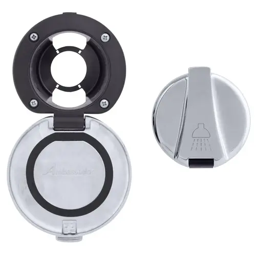 Recessed Cup & Lid Set Stainless Steel Lid w/Gasket / Plastic Cup Black Recessed Cup & Lid Set Stainless Steel Lid w/Gasket / Plastic Cup Black
