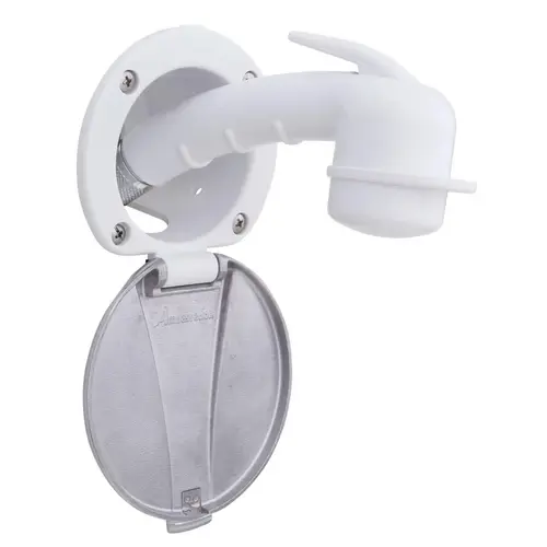 Recessed Shower Arctic White Cup with Stainless Steel Lid, Small Arctic White Sprayer, 6 ft Stainless Steel Hose Recessed Shower Arctic White Cup with Stainless Steel Lid, Small Arctic White Sprayer, 6 ft Stainless Steel Hose