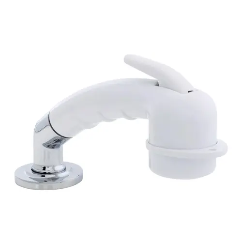 Deck-Mount Sprayer Small Arctic White Sprayer w/Elbow, 6 ft Stainless Steel Hose, Low Profile Holder Deck-Mount Sprayer Small Arctic White Sprayer w/Elbow, 6 ft Stainless Steel Hose, Low Profile Holder