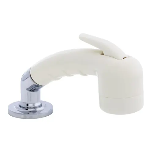 Deck-Mount Sprayer Small Warm White Sprayer No Hook w/Elbow, 6 ft White Rubber Hose, Ultra-Low Profile Holder Deck-Mount Sprayer Small Warm White Sprayer No Hook w/Elbow, 6 ft White Rubber Hose, Ultra-Low Profile Holder