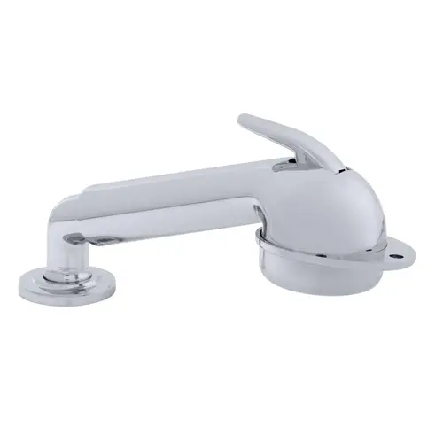 Deck-Mount Sprayer Large Chrome Sprayer w/Elbow, 10 ft White Rubber Hose, Low Profile Holder Deck-Mount Sprayer Large Chrome Sprayer w/Elbow, 10 ft White Rubber Hose, Low Profile Holder