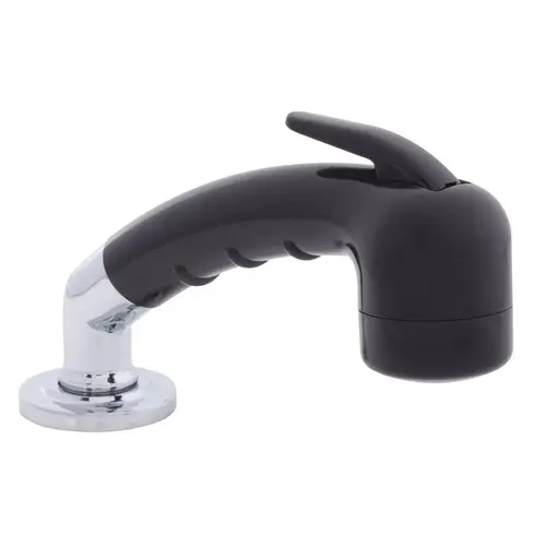 Deck-Mount Sprayer Small Black Sprayer No Hook w/Elbow, 6 ft Stainless Steel Hose, Low Profile Holder Deck-Mount Sprayer Small Black Sprayer No Hook w/Elbow, 6 ft Stainless Steel Hose, Low Profile Holder