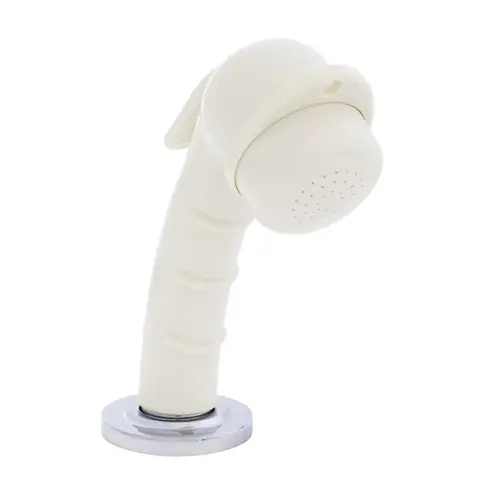 Deck-Mount Sprayer Small Warm White Sprayer, 6 ft Stainless Steel Hose, Low Profile Holder Deck-Mount Sprayer Small Warm White Sprayer, 6 ft Stainless Steel Hose, Low Profile Holder