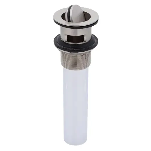 1-1/2" Drain, Flip Drain with Overflow, Straight, 1-1/4" Sweat Brushed Nickel 1-1/2" Drain, Flip Drain with Overflow, Straight, 1-1/4" Sweat Brushed Nickel