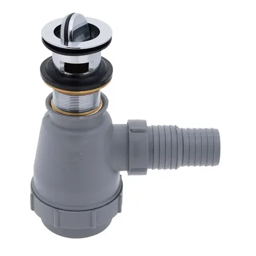 1-1/2" Drain, Flip Trap Sink Drain with Overflow, 1-1/4" & 1-1/2" Hose Barb Chrome 1-1/2" Drain, Flip Trap Sink Drain with Overflow, 1-1/4" & 1-1/2" Hose Barb Chrome