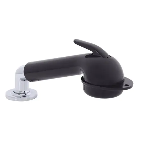 Deck-Mount Sprayer Large Black Sprayer w/Elbow, 6 ft Black Rubber Hose, Ultra-Low Profile Holder Deck-Mount Sprayer Large Black Sprayer w/Elbow, 6 ft Black Rubber Hose, Ultra-Low Profile Holder