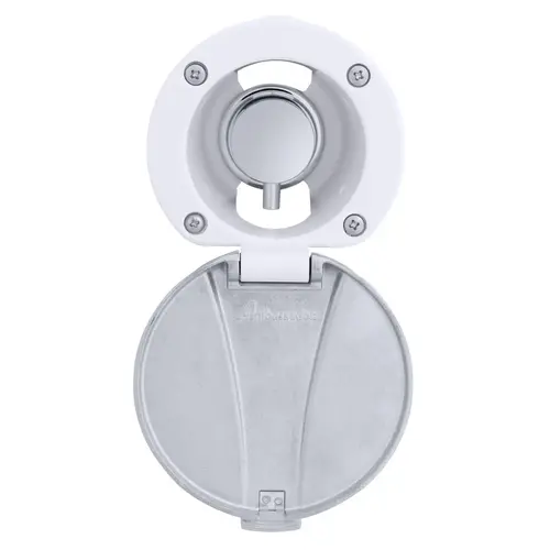 Aidack Recessed Control Valve Hot/Cold Mixer, Arctic White Cup with Stainless Steel Lid, Chrome Aidack Handle Aidack Recessed Control Valve Hot/Cold Mixer, Arctic White Cup with Stainless Steel Lid, Chrome Aidack Handle