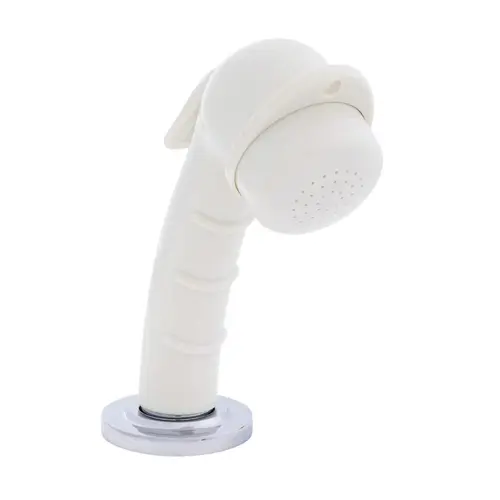 Deck-Mount Sprayer Small Warm White Sprayer, 10 ft White Rubber Hose, Low Profile Holder Deck-Mount Sprayer Small Warm White Sprayer, 10 ft White Rubber Hose, Low Profile Holder