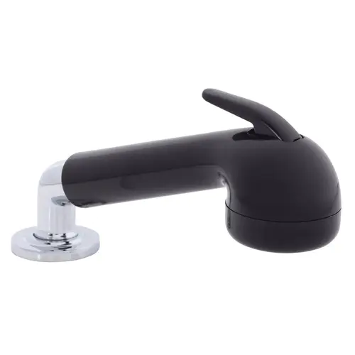 Deck-Mount Sprayer Large Black Sprayer No Hook, w/Elbow, 6 ft Black Rubber Hose, Ultra-Low Profile Holder Deck-Mount Sprayer Large Black Sprayer No Hook, w/Elbow, 6 ft Black Rubber Hose, Ultra-Low Profile Holder