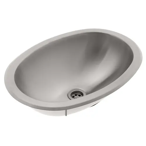 Oval Sink Brushed Finish, 304 Stainless Steel, 1-1/2" Drain, SoundKOTE, With Studs Oval Sink Brushed Finish, 304 Stainless Steel, 1-1/2" Drain, SoundKOTE, With Studs
