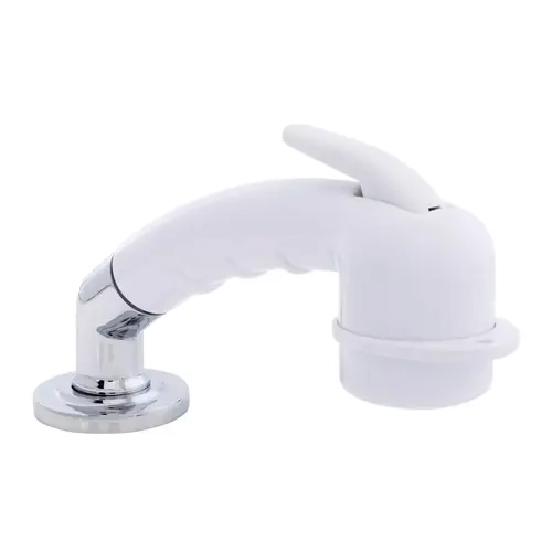 Deck-Mount Sprayer Small Arctic White Sprayer w/Elbow, 10 ft White Rubber Hose, Low Profile Holder Deck-Mount Sprayer Small Arctic White Sprayer w/Elbow, 10 ft White Rubber Hose, Low Profile Holder