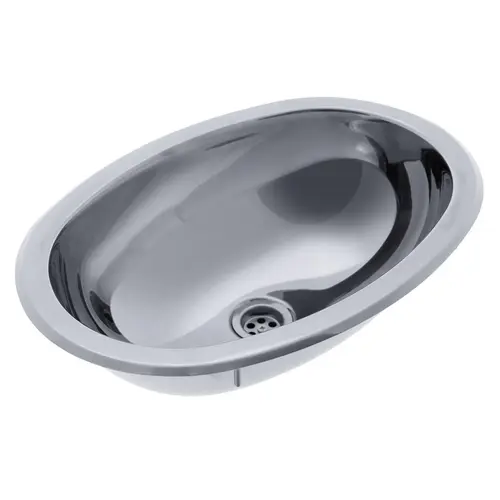 Oval Sink Ultra-Mirror Finish, 304 Stainless Steel, 1-1/2" Drain, SoundKOTE, With Studs Oval Sink Ultra-Mirror Finish, 304 Stainless Steel, 1-1/2" Drain, SoundKOTE, With Studs