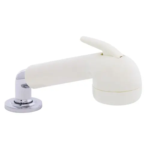 Deck-Mount Sprayer Large Warm White Sprayer No Hook, w/Elbow, 10 ft White Rubber Hose, Low Profile Holder Deck-Mount Sprayer Large Warm White Sprayer No Hook, w/Elbow, 10 ft White Rubber Hose, Low Profile Holder