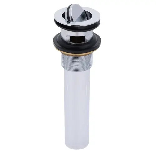 1-1/2" Drain, Flip Drain with Overflow, Straight, 1-1/4" Sweat Chrome 1-1/2" Drain, Flip Drain with Overflow, Straight, 1-1/4" Sweat Chrome