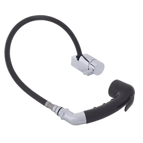 Aidack Pull-Out Deck Tap Cold Only Small Black Sprayer No Hook, 6 ft Black Rubber Hose Chrome/Black Aidack Pull-Out Deck Tap Cold Only Small Black Sprayer No Hook, 6 ft Black Rubber Hose Chrome/Black