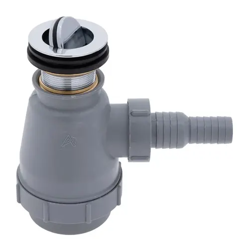 1-1/2" Drain, Flip Trap Sink Drain no Overflow, 3/4" & 1" Hose Barb Chrome 1-1/2" Drain, Flip Trap Sink Drain no Overflow, 3/4" & 1" Hose Barb Chrome
