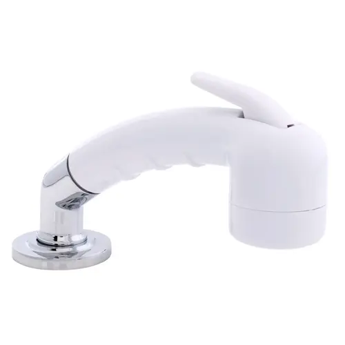 Deck-Mount Sprayer Small Arctic White Sprayer No Hook w/Elbow, 6 ft Stainless Steel Hose, Low Profile Holder Deck-Mount Sprayer Small Arctic White Sprayer No Hook w/Elbow, 6 ft Stainless Steel Hose, Low Profile Holder