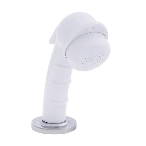Deck-Mount Sprayer Small Arctic White Sprayer, 6 ft White Rubber Hose, Ultra-Low Profile Holder Deck-Mount Sprayer Small Arctic White Sprayer, 6 ft White Rubber Hose, Ultra-Low Profile Holder