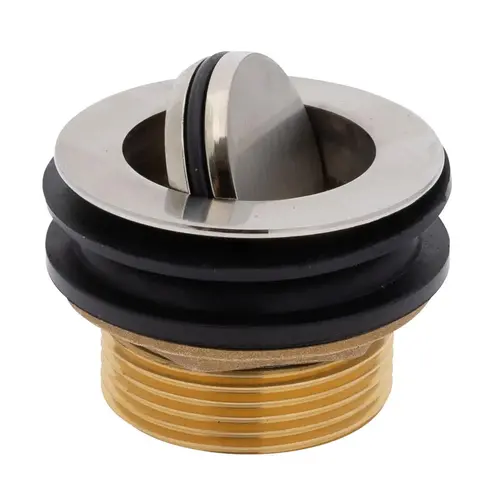 1-1/2" Drain, Flip Drain no Overflow, Straight, 1-1/4"-M Thread Adapter Brushed Nickel 1-1/2" Drain, Flip Drain no Overflow, Straight, 1-1/4"-M Thread Adapter Brushed Nickel