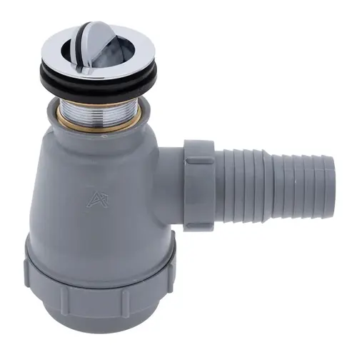 1-1/2" Drain, Flip Trap Sink Drain no Overflow, 1-1/4" & 1-1/2" Hose Barb Chrome 1-1/2" Drain, Flip Trap Sink Drain no Overflow, 1-1/4" & 1-1/2" Hose Barb Chrome